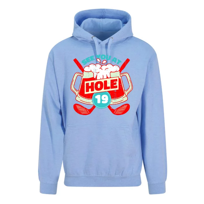 See You At Hole 19 Funny Golfer Golf Golfing Unisex Surf Hoodie