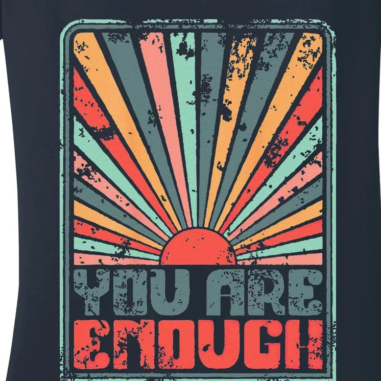 Sunkissed You Are Enough Positivity Women's V-Neck T-Shirt