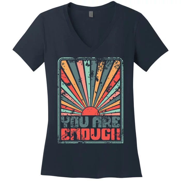 Sunkissed You Are Enough Positivity Women's V-Neck T-Shirt