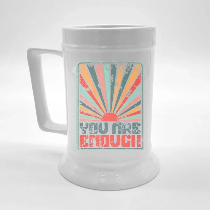 Sunkissed You Are Enough Positivity Front & Back Beer Stein