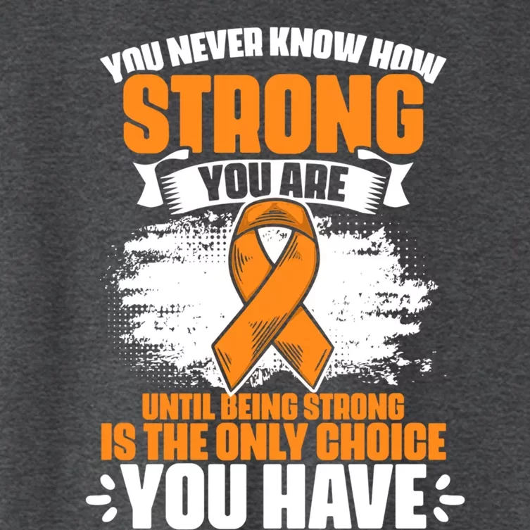 Strong You Are Ms Awareness Multiple Sclerosis Survivor Gift Women's Crop Top Tee