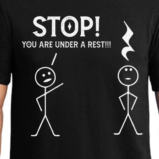 Stop You Are Under A Rest Funny Musician Music Teacher Pajama Set