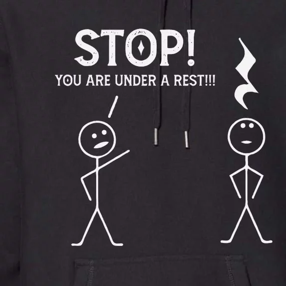 Stop You Are Under A Rest Funny Musician Music Teacher Premium Hoodie