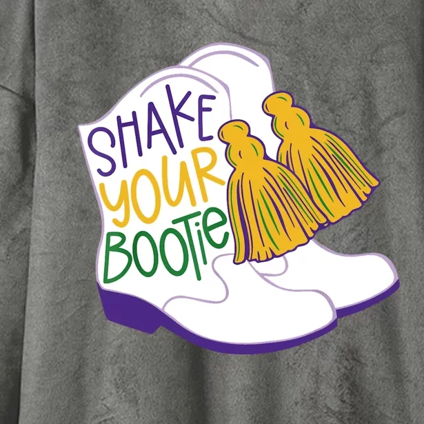 Shake Your Bootie Mardi Gras Bead Boot Carnival Celebration Hooded Wearable Blanket