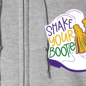 Shake Your Bootie Mardi Gras Bead Boot Carnival Celebration Full Zip Hoodie