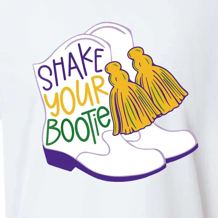 Shake Your Bootie Mardi Gras Bead Boot Carnival Celebration Sueded Cloud Jersey T-Shirt