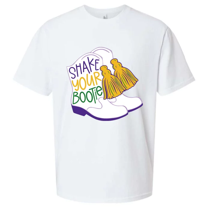 Shake Your Bootie Mardi Gras Bead Boot Carnival Celebration Sueded Cloud Jersey T-Shirt