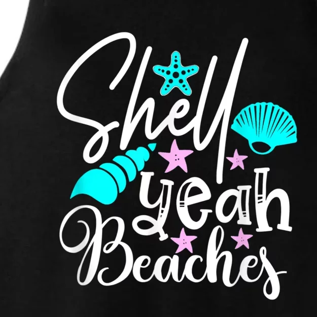 Shell Yeah Beaches Funny Beach Lover Beachcomber Shelling Ladies Tri-Blend Wicking Tank