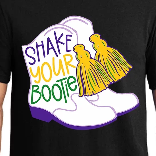 Shake Your Bootie Mardi Gras Bead Boot Carnival Celebration Pajama Set