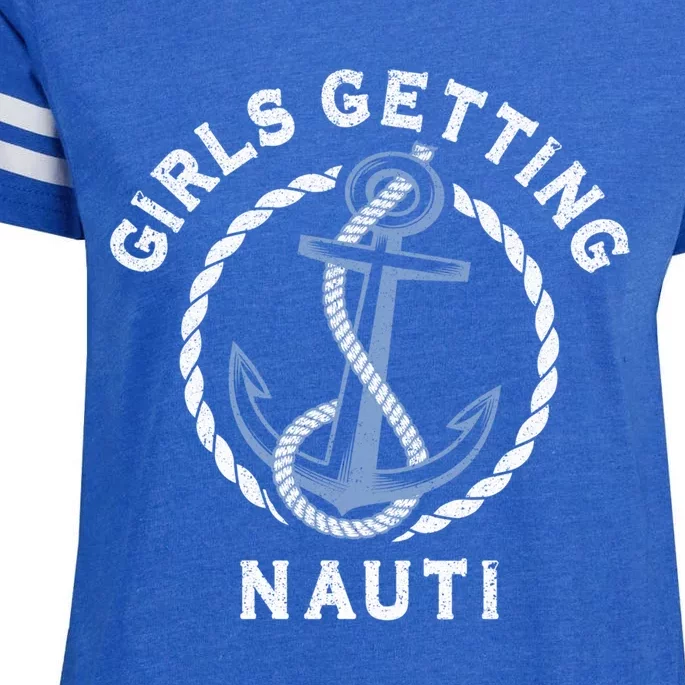 Sailing Yacht Boating Trip Cruise Getting Nauti Gift Enza Ladies Jersey Football T-Shirt