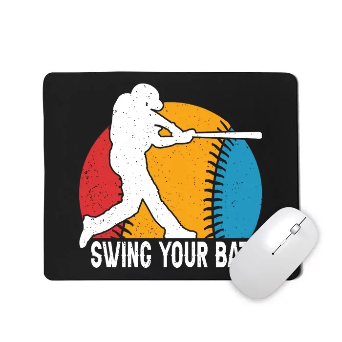 Swing Your Bat Baseball Retro Gift For Baseball Player Mousepad