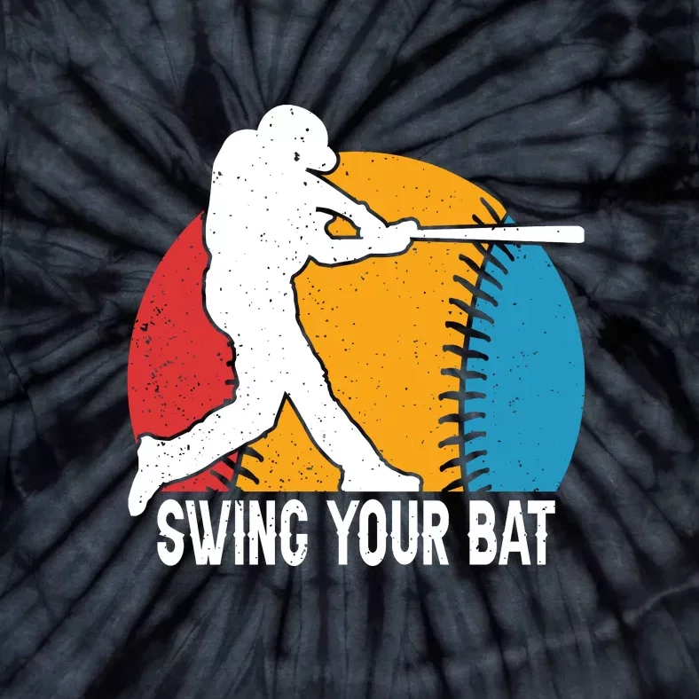 Swing Your Bat Baseball Retro Gift For Baseball Player Tie-Dye T-Shirt