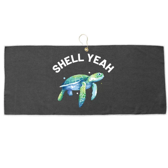 Shell Yeah Cute Tortoise Sea Turtle Lover Large Microfiber Waffle Golf Towel