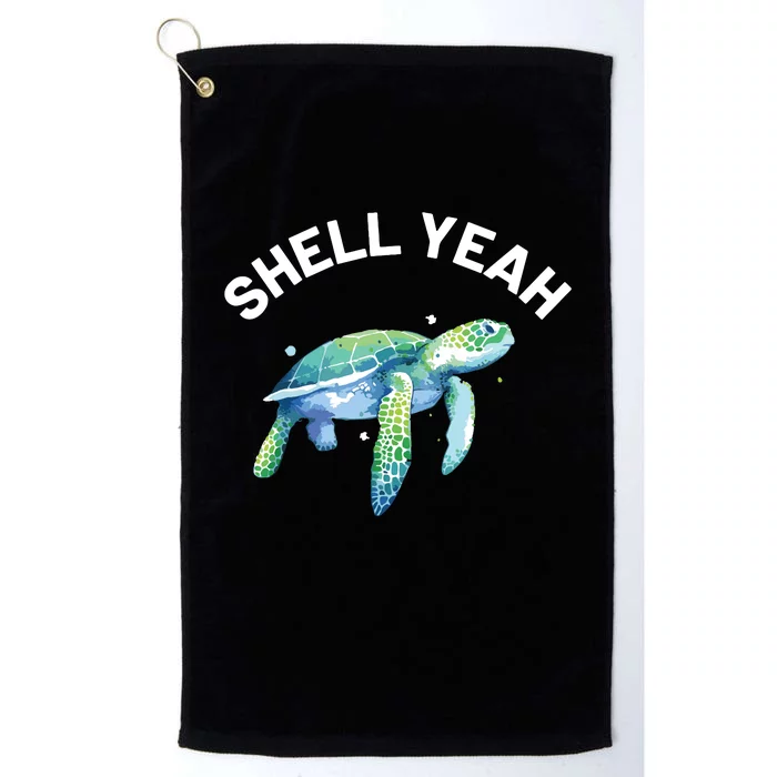 Shell Yeah Cute Tortoise Sea Turtle Lover Platinum Collection Golf Towel