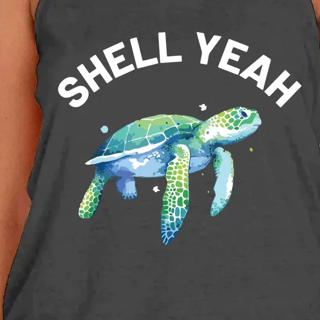 Shell Yeah Cute Tortoise Sea Turtle Lover Women's Knotted Racerback Tank