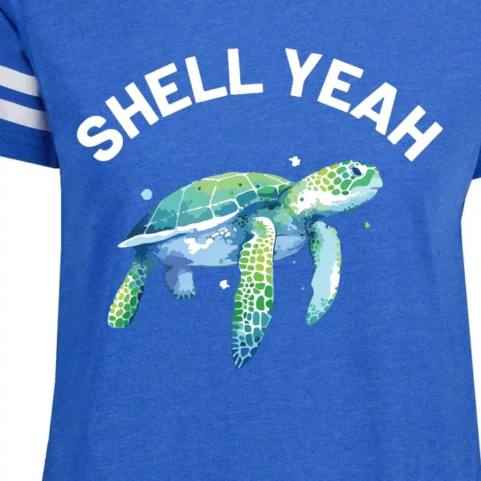 Shell Yeah Cute Tortoise Sea Turtle Lover Enza Ladies Jersey Football T-Shirt