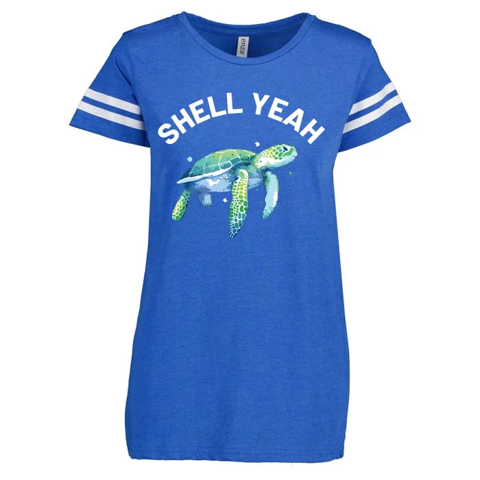 Shell Yeah Cute Tortoise Sea Turtle Lover Enza Ladies Jersey Football T-Shirt