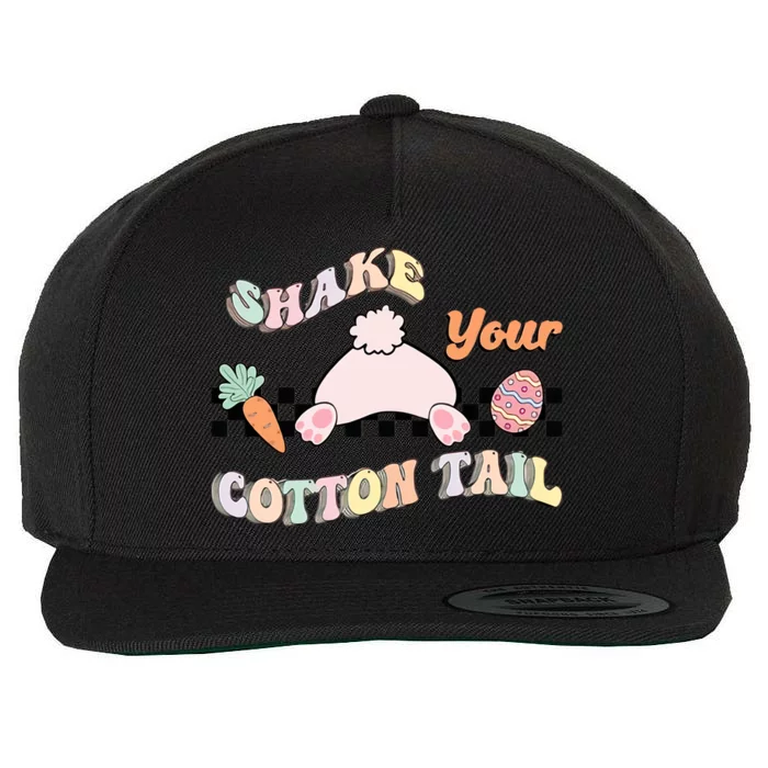 Shake Your Cotton Tail Easter Egg Easter Bunny Carrot Funny Easte Wool Snapback Cap