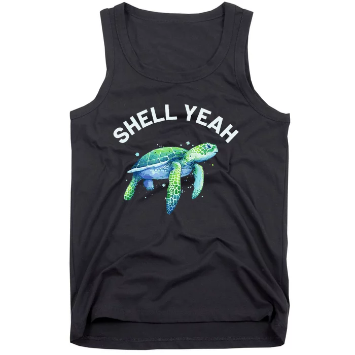 Shell Yeah Cute Tortoise & Sea Turtle Lover Tank Top