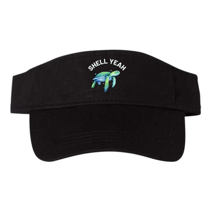 Shell Yeah Cute Tortoise & Sea Turtle Lover Valucap Bio-Washed Visor