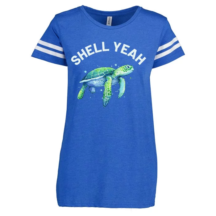 Shell Yeah Cute Tortoise & Sea Turtle Lover Enza Ladies Jersey Football T-Shirt