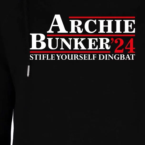 Stifle Yourself Dingbat Archie Bunker 2024 Womens Funnel Neck Pullover Hood