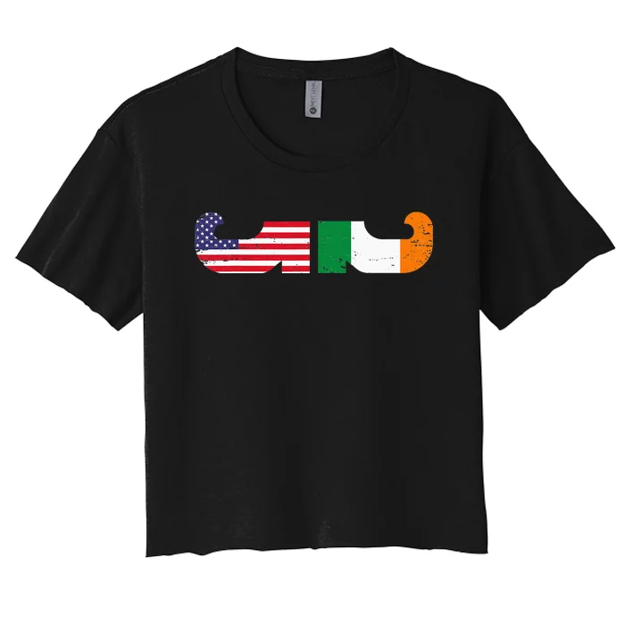 Show Your Dual Pride Irish American flags St Patrick's Day Women's Crop Top Tee