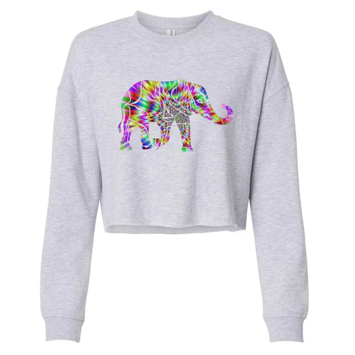 Spiritual Yoga Elephant Funny Gift Cropped Pullover Crew