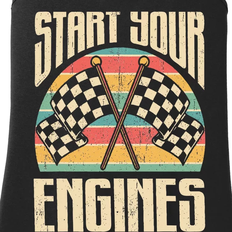 Start Your Engines Car Racing Gift Autocross Retro Car Racer Ladies Essential Tank