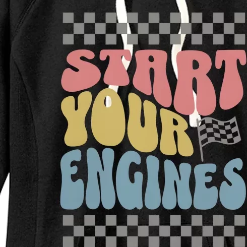 Start Your Engines Race Day Women's Fleece Hoodie