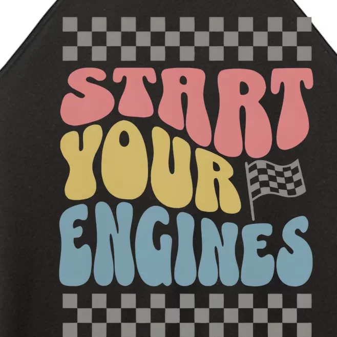 Start Your Engines Race Day Women’s Perfect Tri Rocker Tank