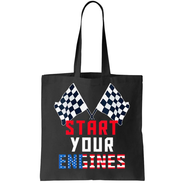 Start Your Engines Motorsport Car Drag Racing Tote Bag