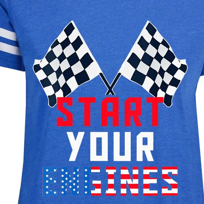 Start Your Engines Motorsport Car Drag Racing Enza Ladies Jersey Football T-Shirt