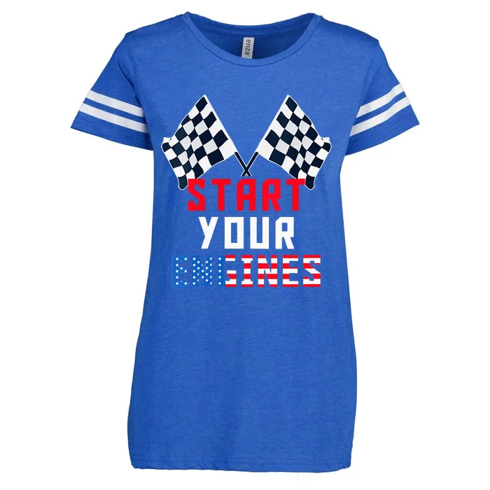 Start Your Engines Motorsport Car Drag Racing Enza Ladies Jersey Football T-Shirt