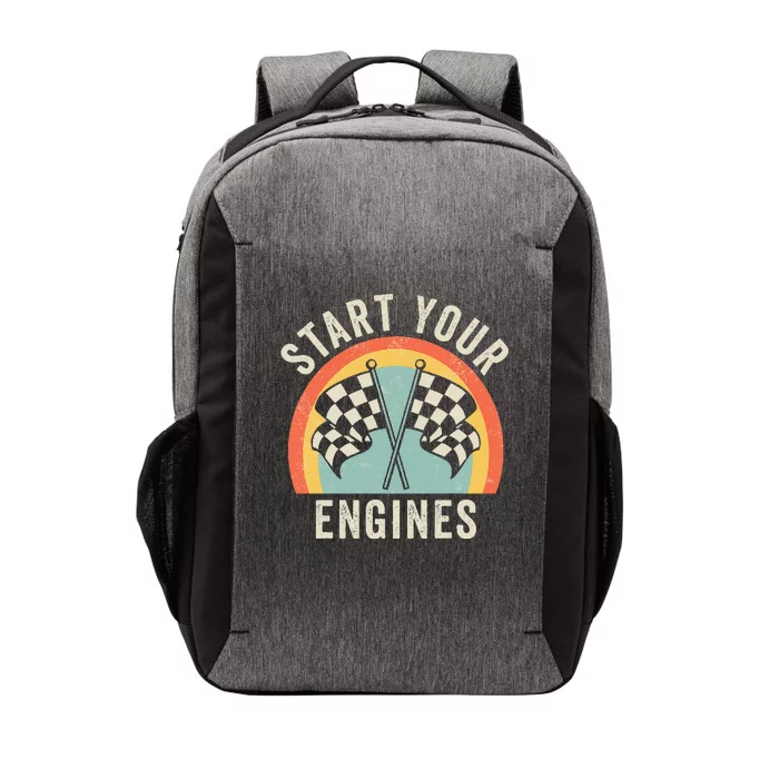 Start Your Engines Funny Saying Raceday Race Vector Backpack