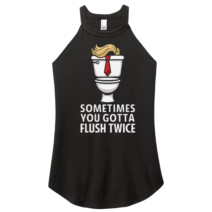 Sometime You Gotta Flush Twice Women’s Perfect Tri Rocker Tank