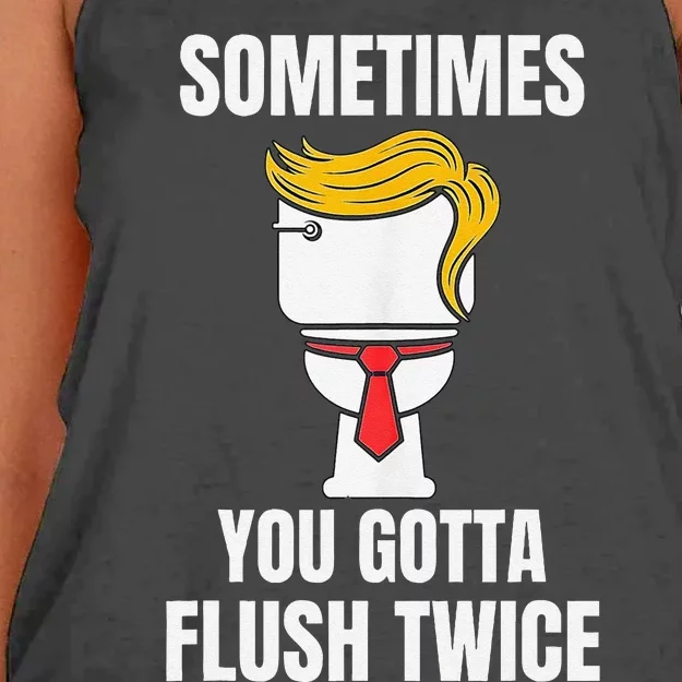 Sometimes You Gotta Flush Twice Women's Knotted Racerback Tank