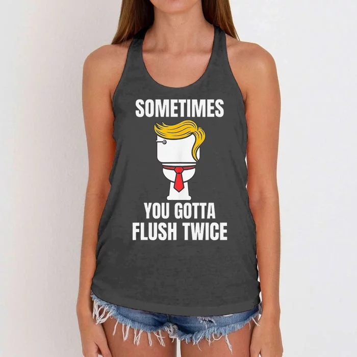 Sometimes You Gotta Flush Twice Women's Knotted Racerback Tank