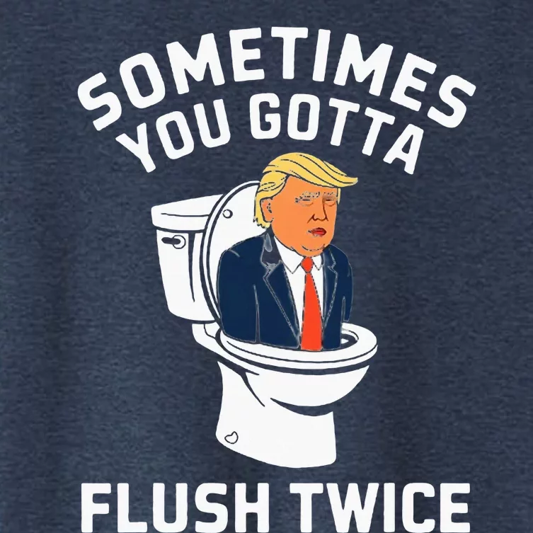 Sometimes You Gotta Flush Twice Anti Trump Women's Crop Top Tee