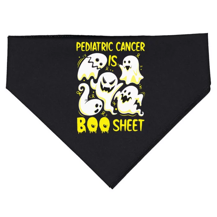 Spooky Yellow Ghost for Pediatric Cancer Awareness USA-Made Doggie Bandana