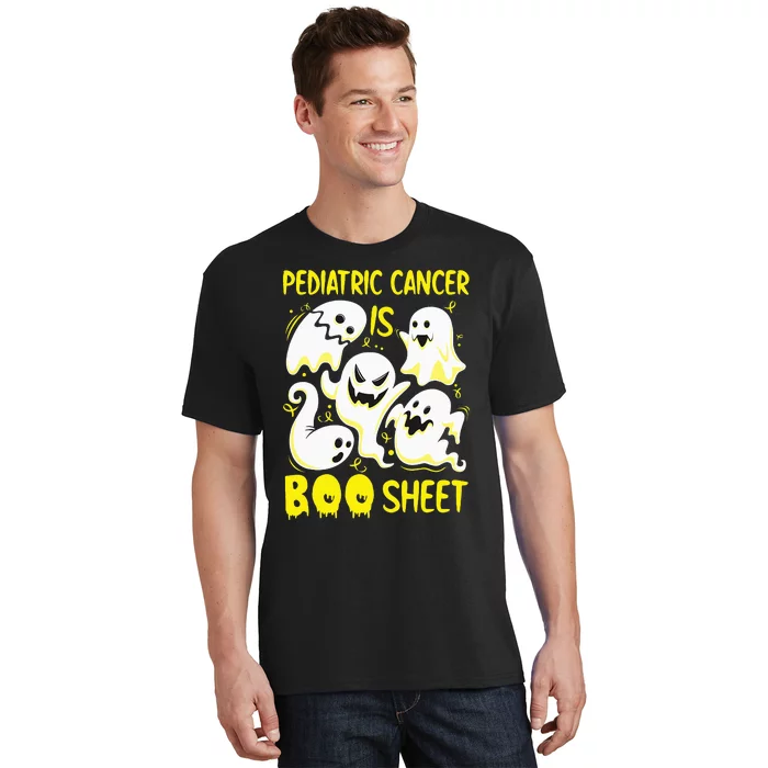 Spooky Yellow Ghost for Pediatric Cancer Awareness T-Shirt