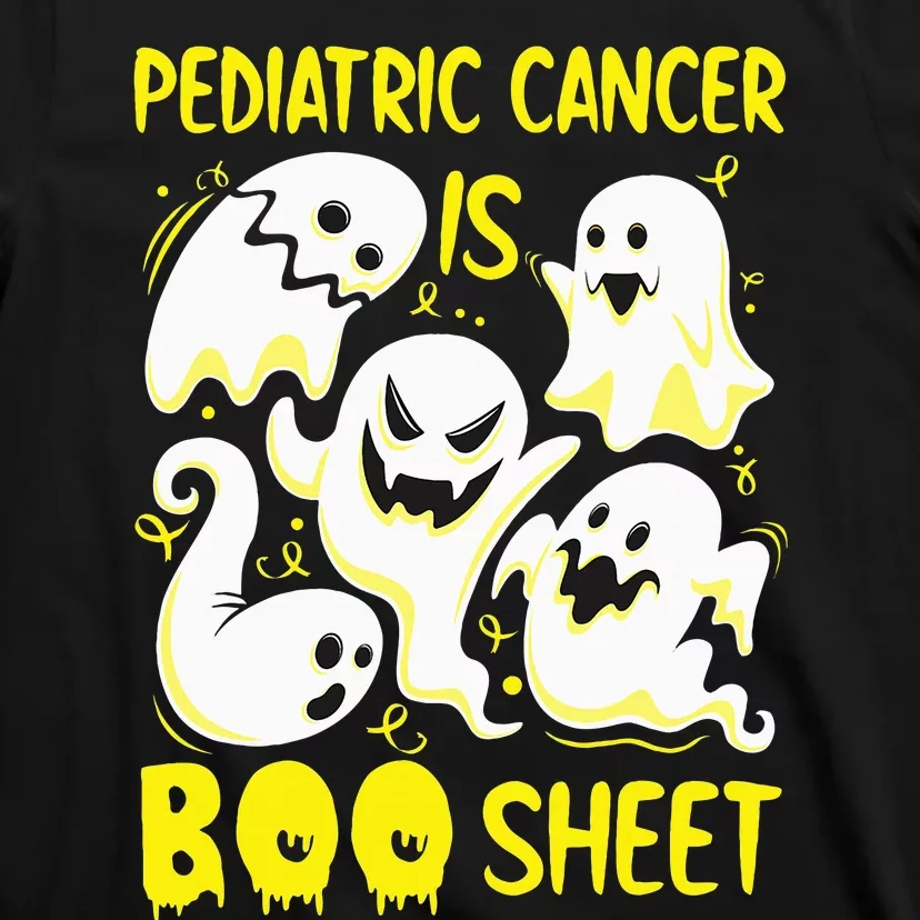 Spooky Yellow Ghost for Pediatric Cancer Awareness T-Shirt