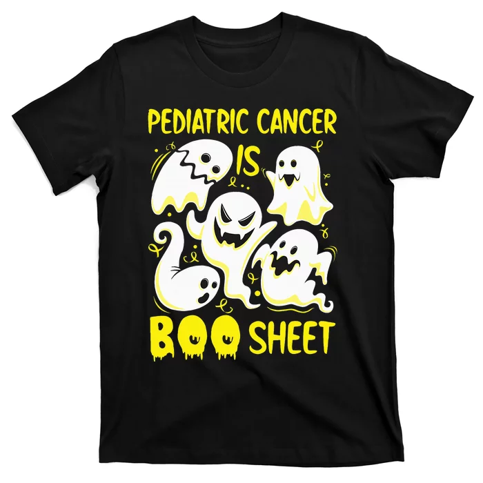 Spooky Yellow Ghost for Pediatric Cancer Awareness T-Shirt