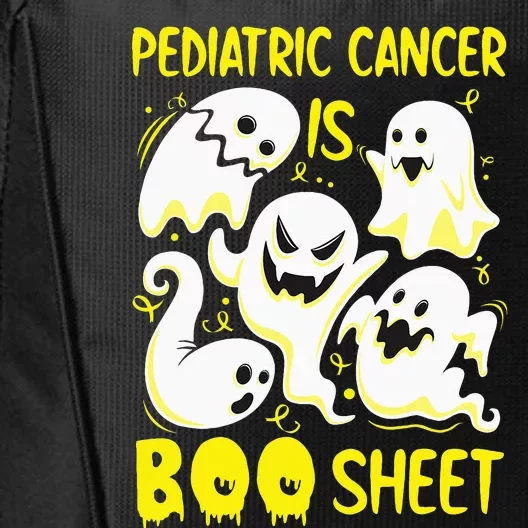 Spooky Yellow Ghost for Pediatric Cancer Awareness City Backpack