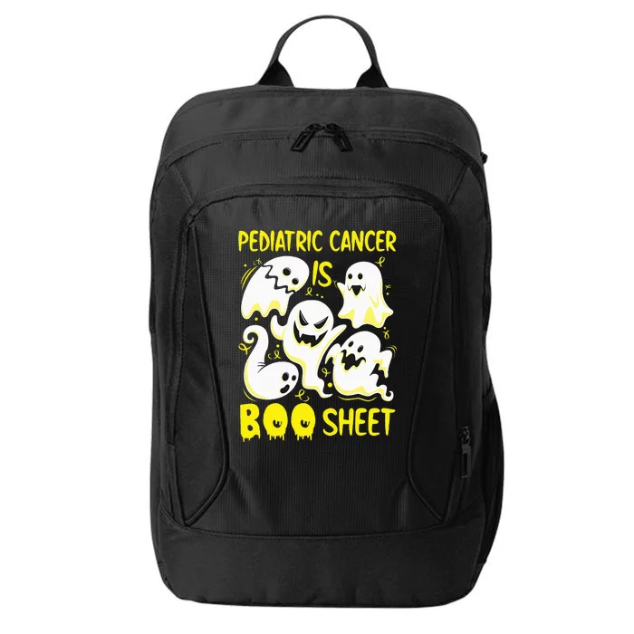 Spooky Yellow Ghost for Pediatric Cancer Awareness City Backpack