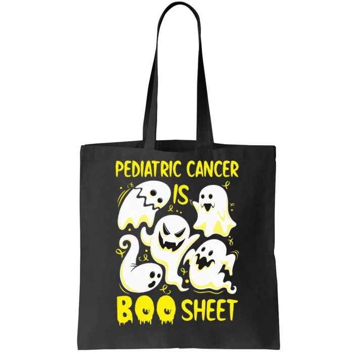 Spooky Yellow Ghost for Pediatric Cancer Awareness Tote Bag