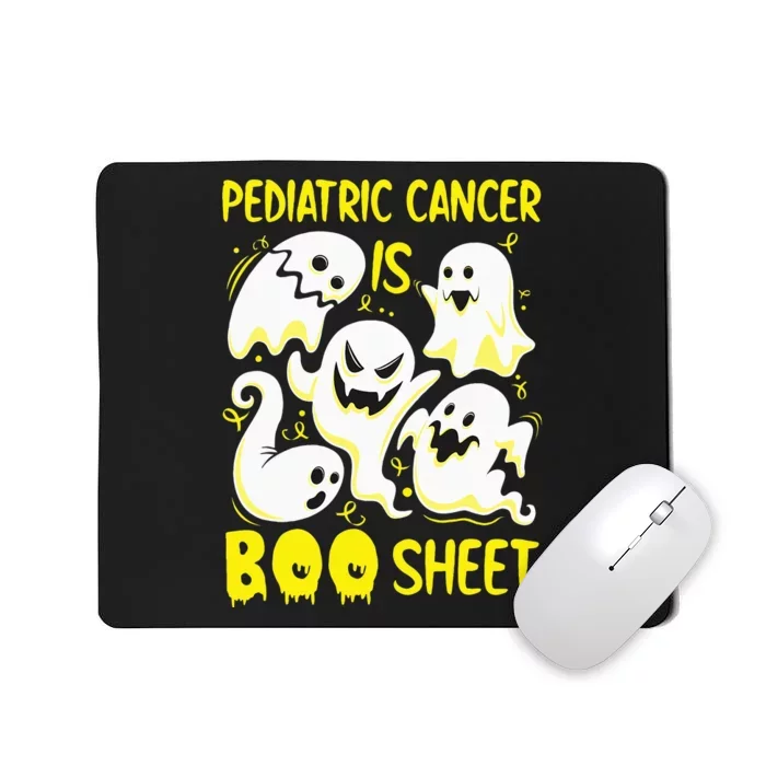 Spooky Yellow Ghost for Pediatric Cancer Awareness Mousepad