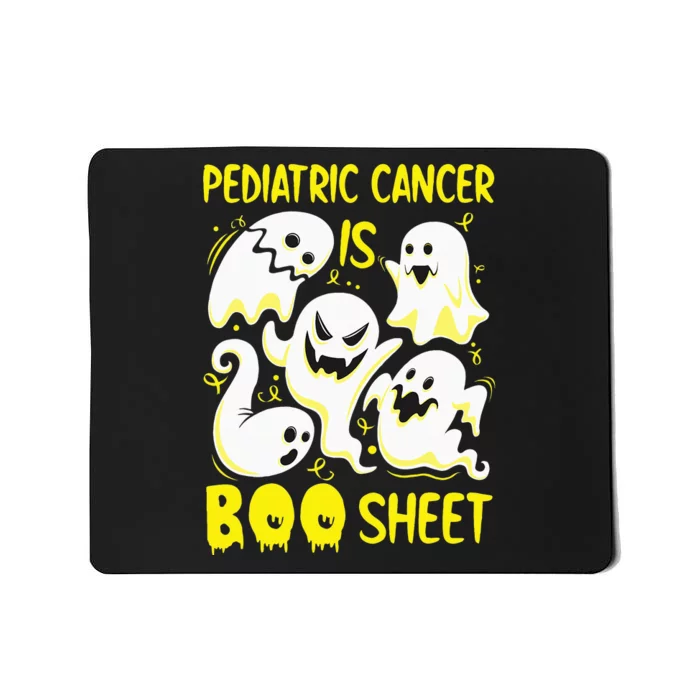 Spooky Yellow Ghost for Pediatric Cancer Awareness Mousepad