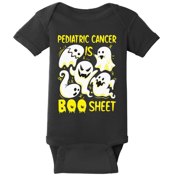 Spooky Yellow Ghost for Pediatric Cancer Awareness Baby Bodysuit