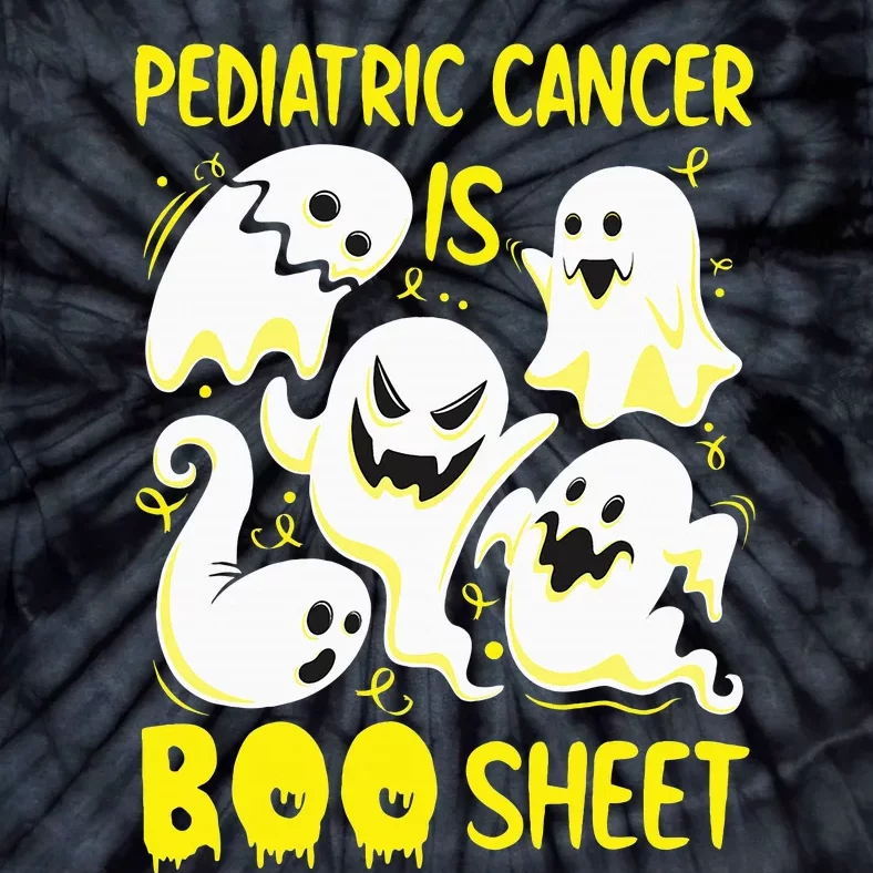 Spooky Yellow Ghost for Pediatric Cancer Awareness Tie-Dye T-Shirt